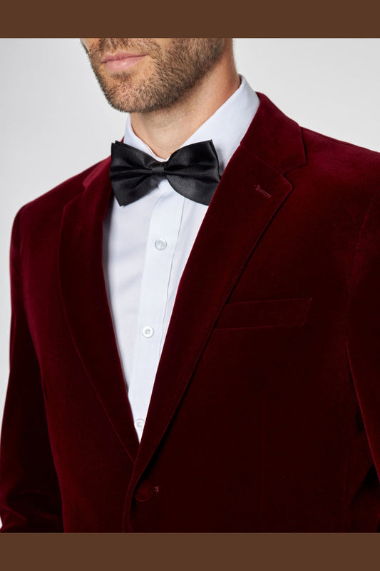 GARY- MAROON VELVET BLAZER