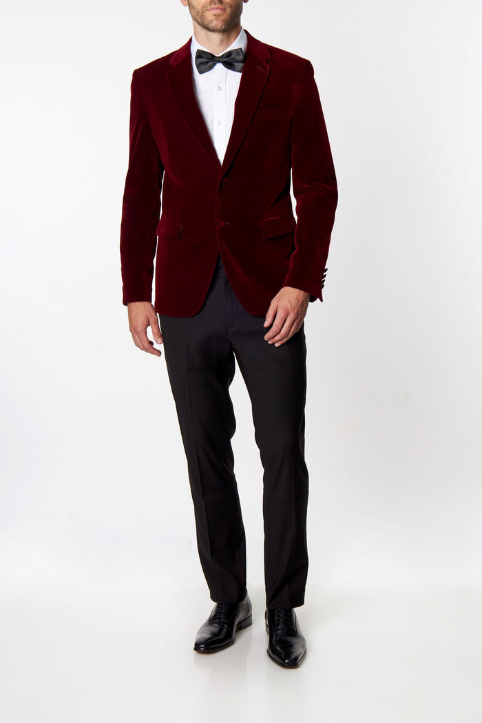 GARY- MAROON VELVET BLAZER