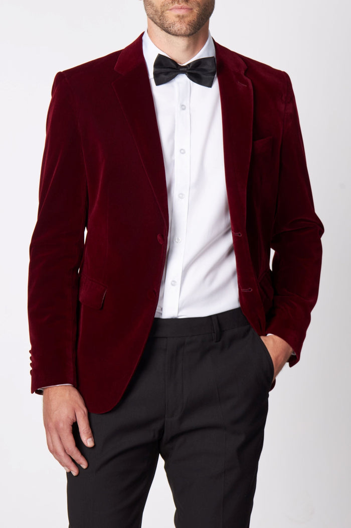 GARY- MAROON VELVET BLAZER