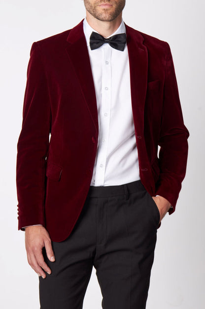 GARY- MAROON VELVET BLAZER