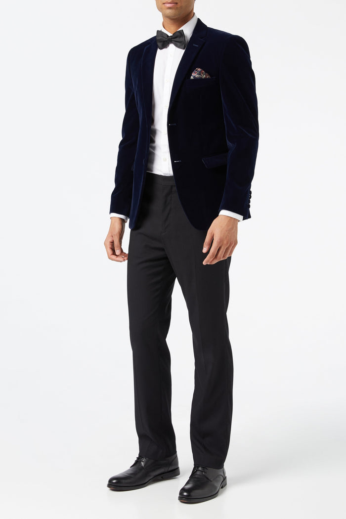 GARY- NAVY VELVET BLAZER