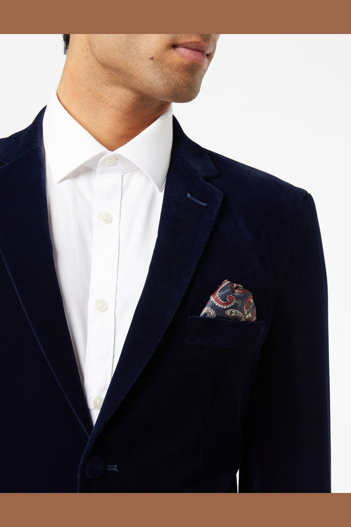 GARY- NAVY VELVET BLAZER