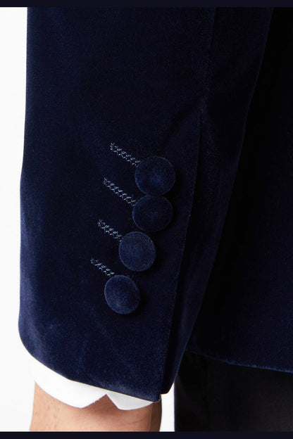 GARY- NAVY VELVET BLAZER