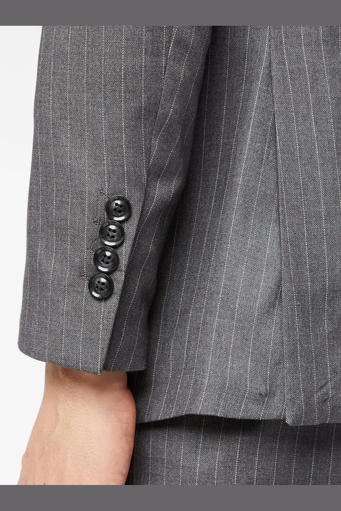 GEORGE - DOUBLE BREASTED GREY PINSTRIPE JACKET