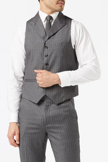 George - Double Breasted Grey Pinstripe Suit