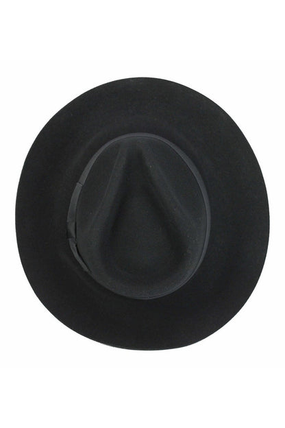 Gladwin Bond 100% Wool Black Fedora Stiff Hat