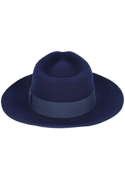 Gladwin Bond 100% Wool Navy Fedora Stiff Hat