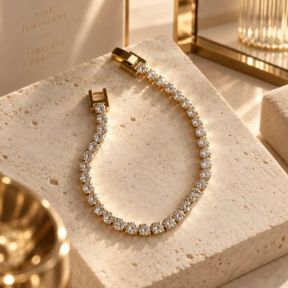 Gold tennis bracelet