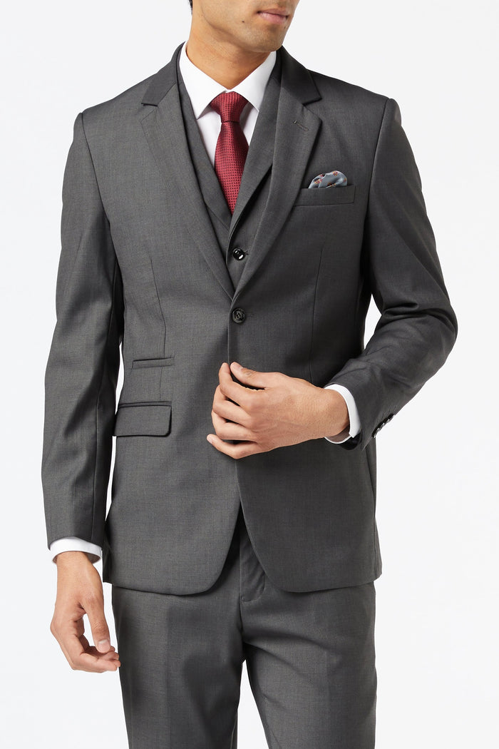 GRAHAM - CHARCOAL BUSINESS JACKET & WAISTCOAT