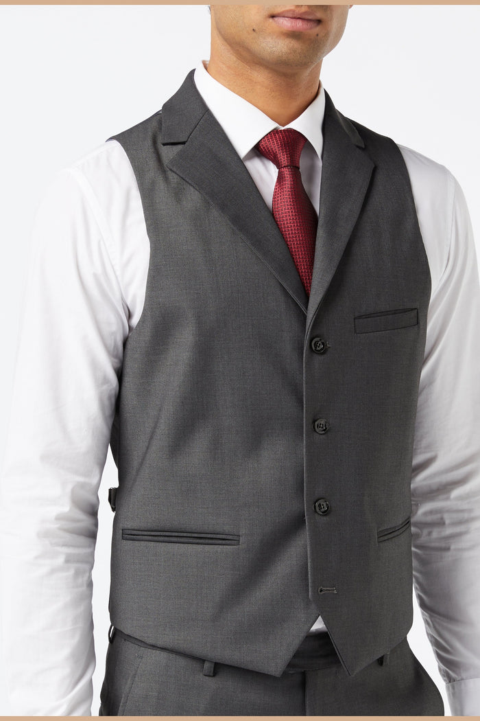 GRAHAM - CHARCOAL BUSINESS JACKET & WAISTCOAT