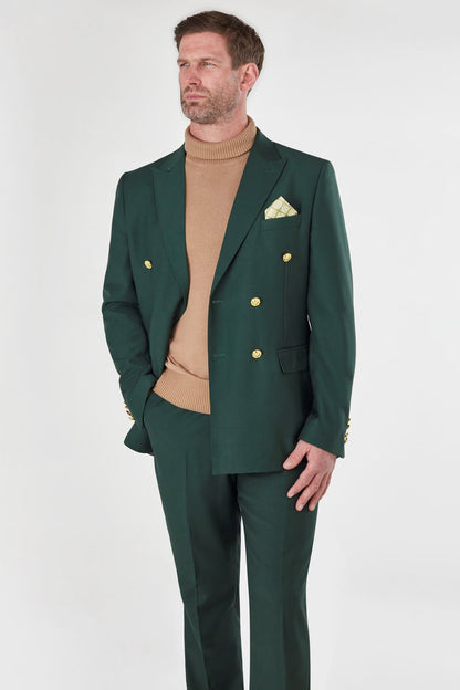 GREEN DOUBLE BREASTED GOLD BUTTON JACKET