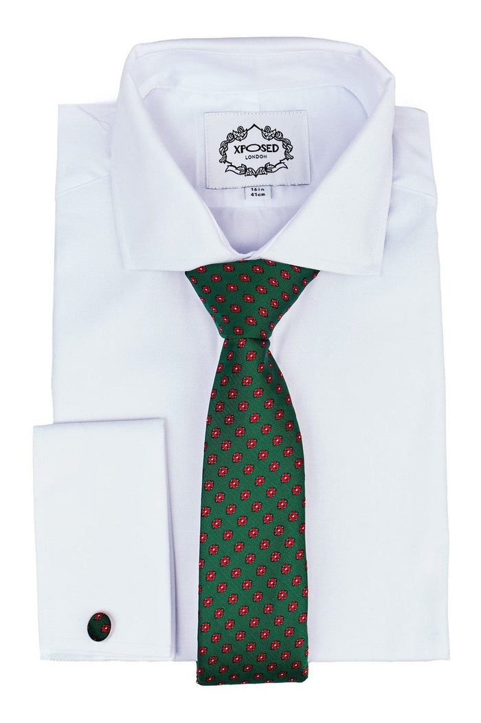 GREEN MINI FLORAL NECK TIE SET
