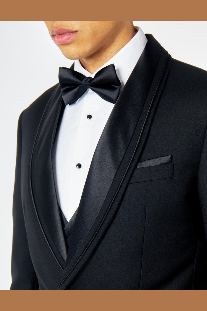 GREG – BLACK TAILORED TUXEDO WEDDING JACKET