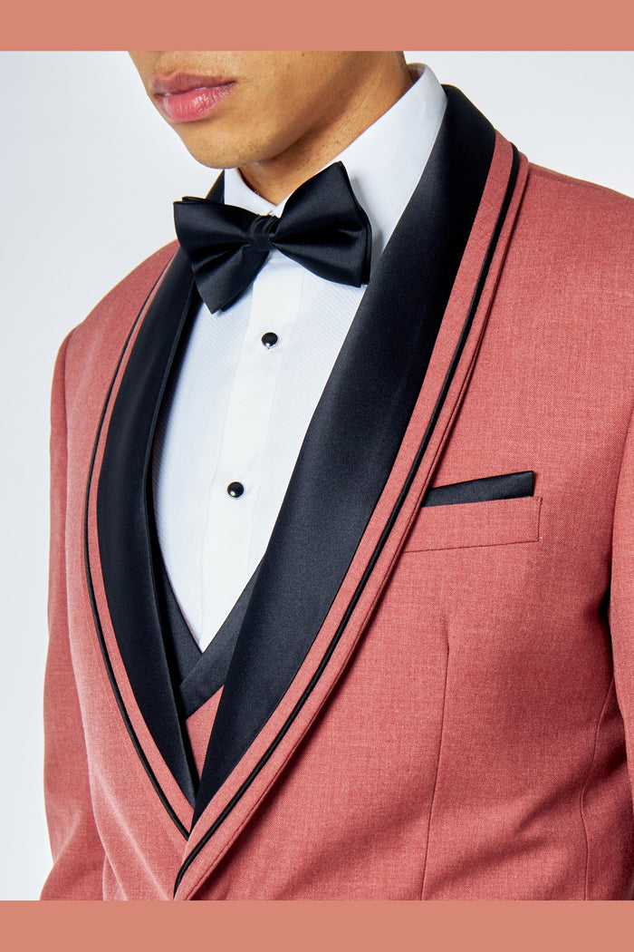 GREG – PINK BLACK 3 PIECE TUXEDO WEDDING SUIT