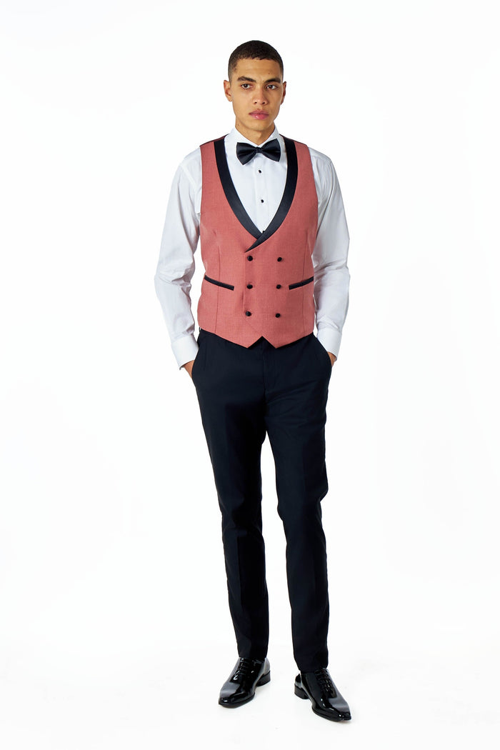 GREG – PINK BLACK 3 PIECE TUXEDO WEDDING SUIT
