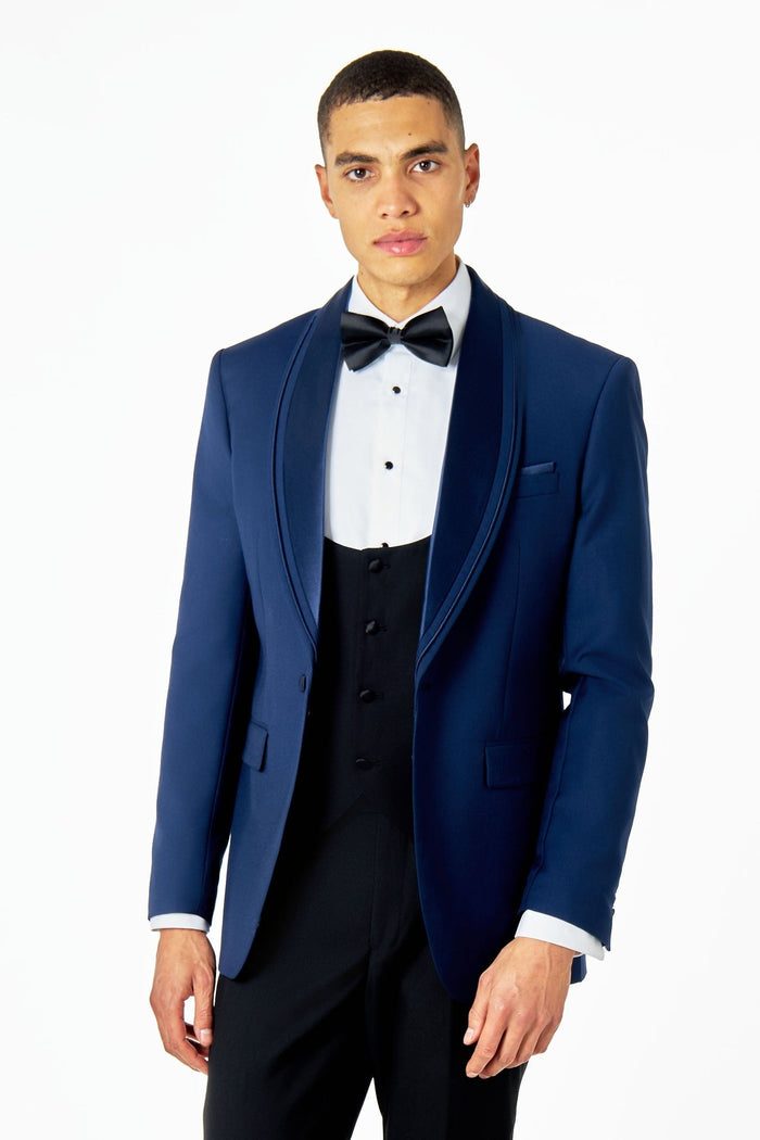 GREG – THREE PIECE WEDDING TUXEDO SUIT IN NAVY BLUE-MIX