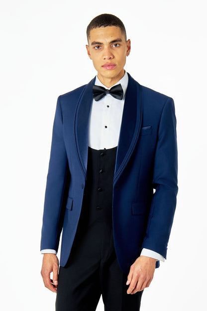 GREG – THREE PIECE WEDDING TUXEDO SUIT IN NAVY BLUE-MIX