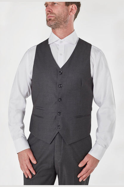 Grey Chinese Grandad Collar Nehru Jacket Suit