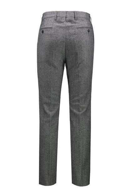 Grey Herringbone Tweed Trousers
