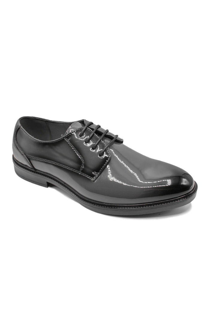 Grey Patent Glossy Formal Wedding Dress Derby Shoes