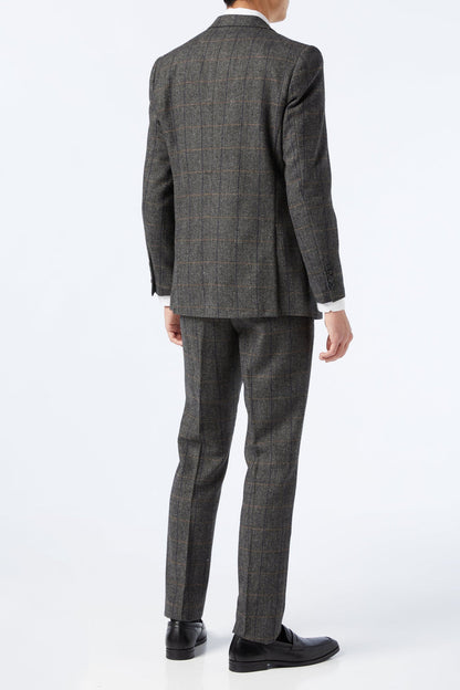 Grey Tweed Check Herringbone Suit