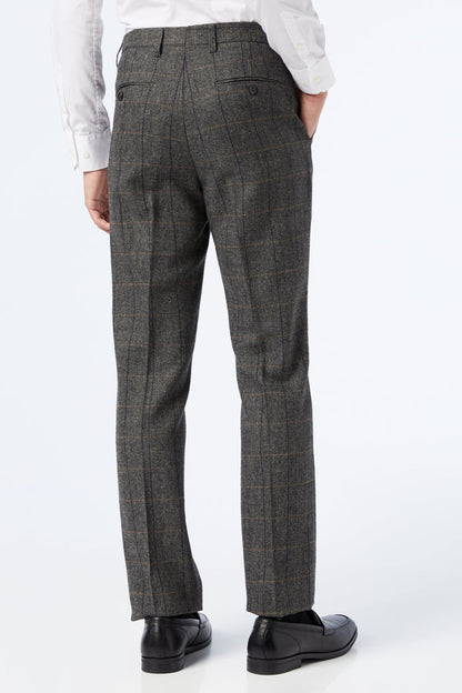 Grey Tweed Check Herringbone Suit