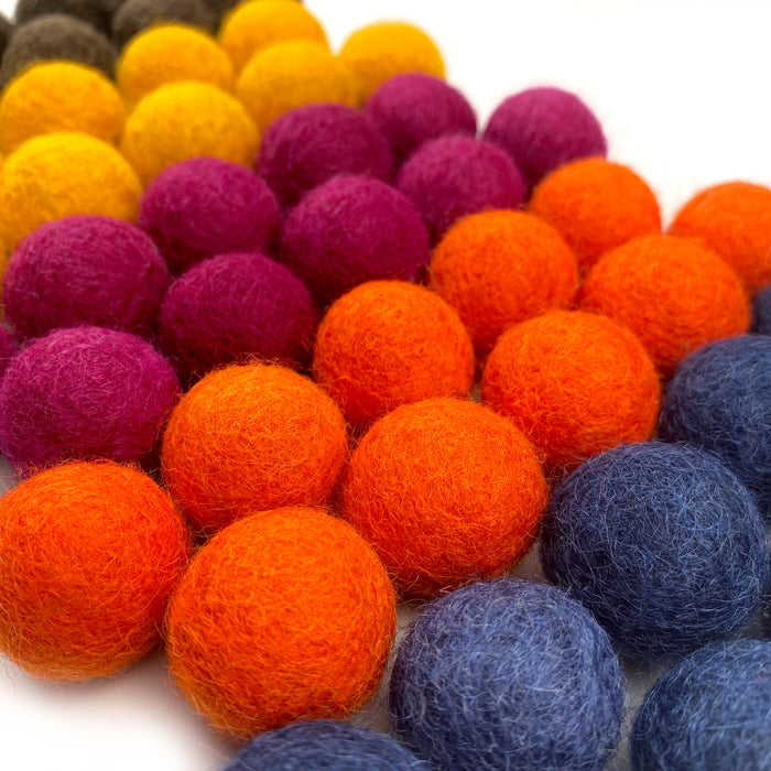 Happy Harvest Wool Felt Balls for Crafts & Sensory Play (50 Pack)