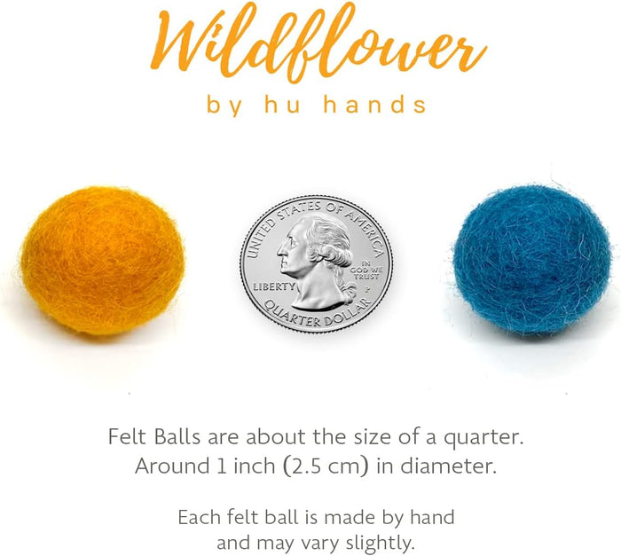 Happy Harvest Wool Felt Balls for Crafts & Sensory Play (50 Pack)
