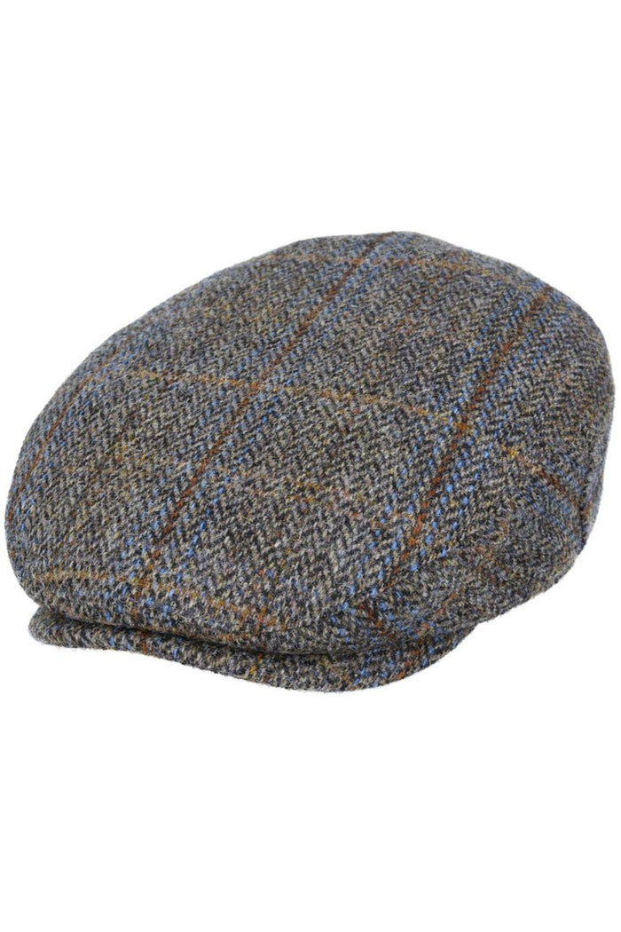 HARRIS TWEED - GREEN HERRINGBONE PURE SCOTTISH WOOL FLAT CAP