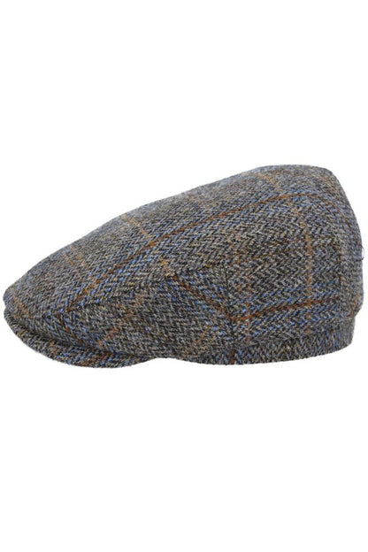 HARRIS TWEED - GREEN HERRINGBONE PURE SCOTTISH WOOL FLAT CAP