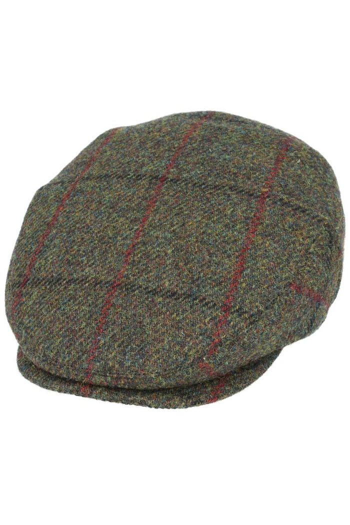 HARRIS TWEED - GREEN PURE SCOTTISH WOOL FLAT CAP