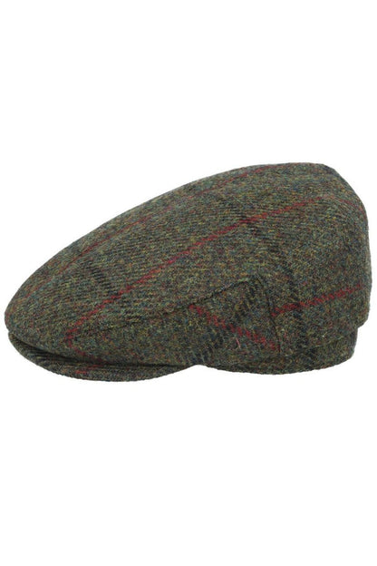 HARRIS TWEED - GREEN PURE SCOTTISH WOOL FLAT CAP