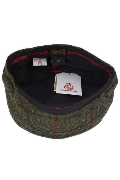 HARRIS TWEED - GREEN PURE SCOTTISH WOOL FLAT CAP