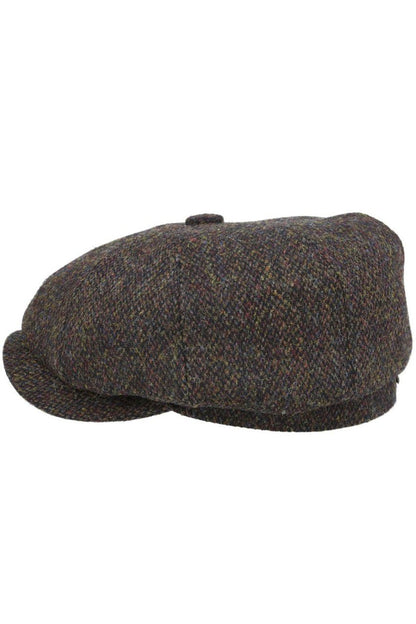 HARRIS TWEED - GREEN PURE WOOL FLAT CAP