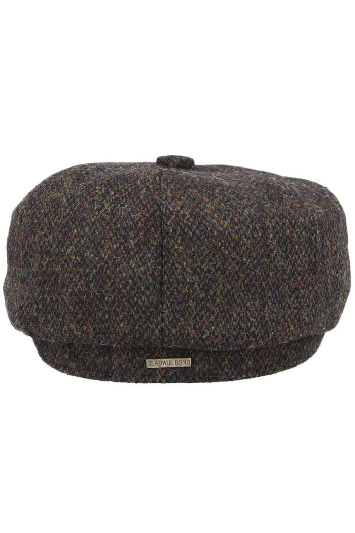 HARRIS TWEED - GREEN PURE WOOL FLAT CAP