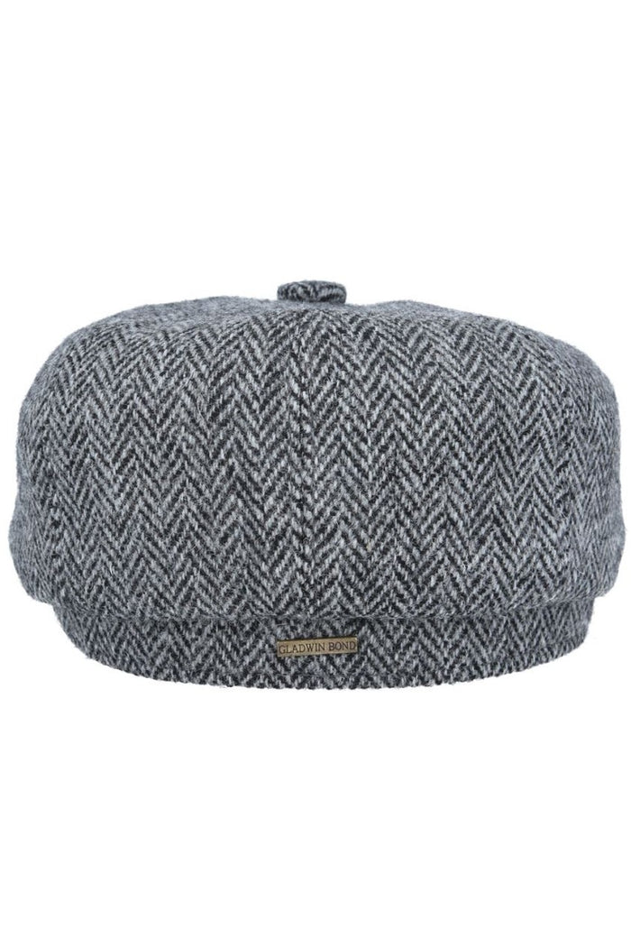 HARRIS TWEED - GREY PURE WOOL TWEED FLAT CAP