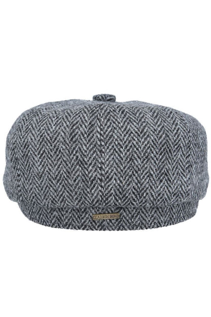 HARRIS TWEED - GREY PURE WOOL TWEED FLAT CAP