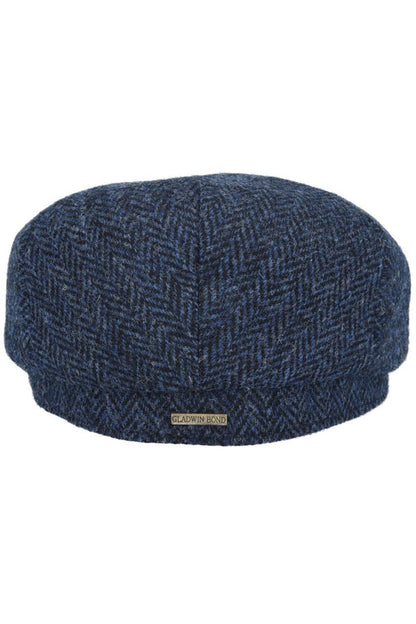 HARRIS TWEED - NAVY PURE SCOTTISH WOOL FLAT CAP