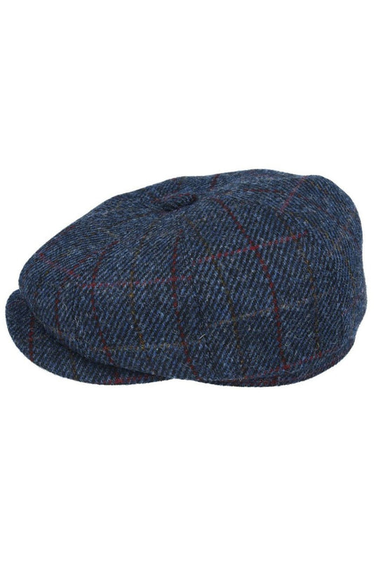 HARRIS TWEED - NAVY TWEED PURE WOOL FLAT CAP