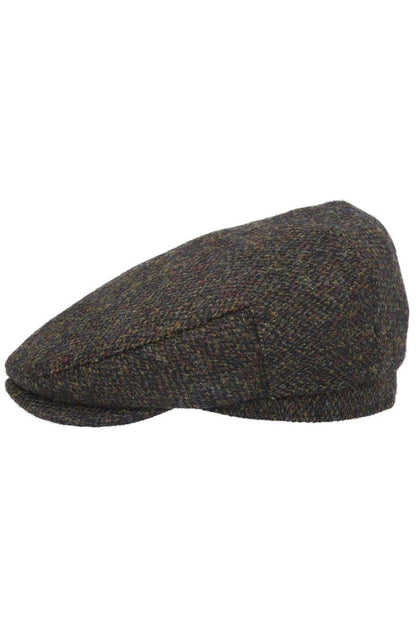 HARRIS TWEED - PURE SCOTTISH WOOL FLAT CAP IN GREEN