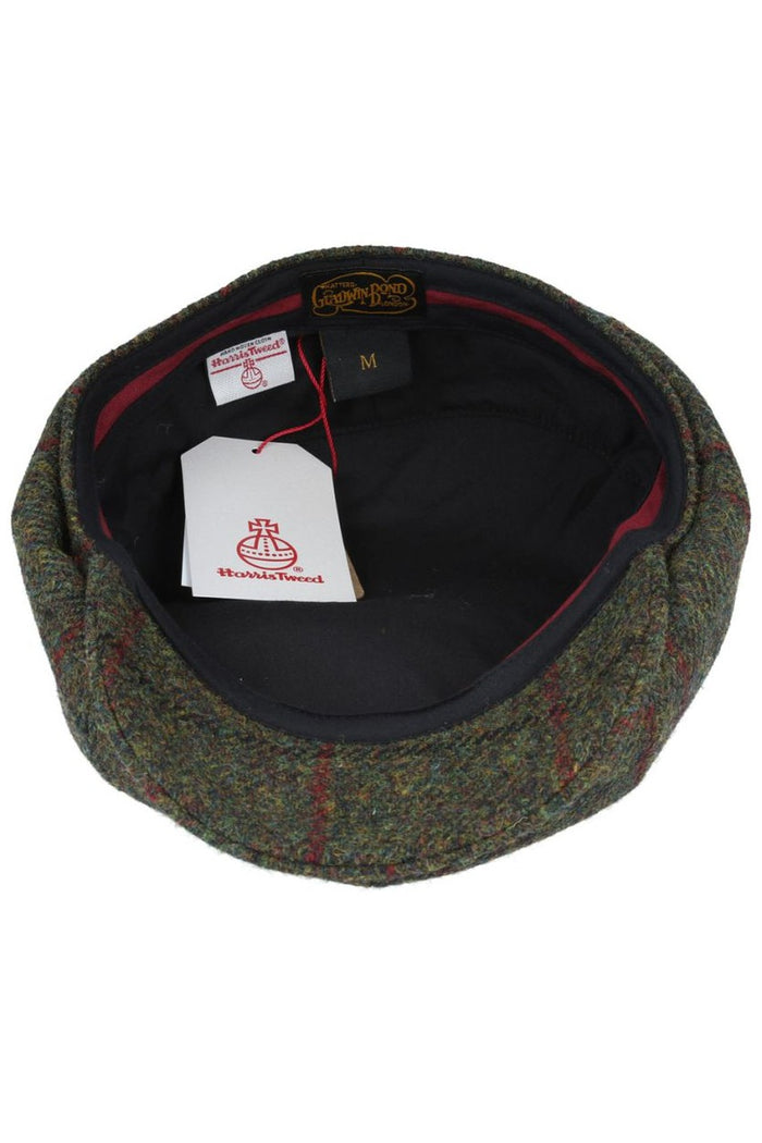 HARRIS TWEED - PURE WOOL GREEN FLAT CAP