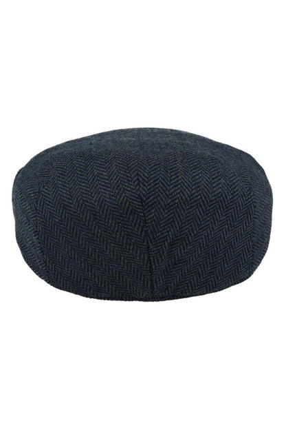 HERRINGBONE WOOL BLEND FLAT CAP