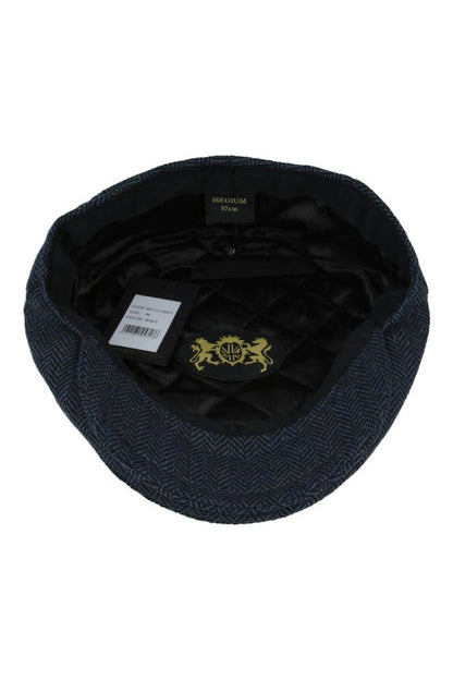HERRINGBONE WOOL BLEND FLAT CAP