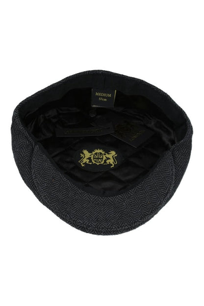 HERRINGBONE WOOL BLEND FLAT CAP