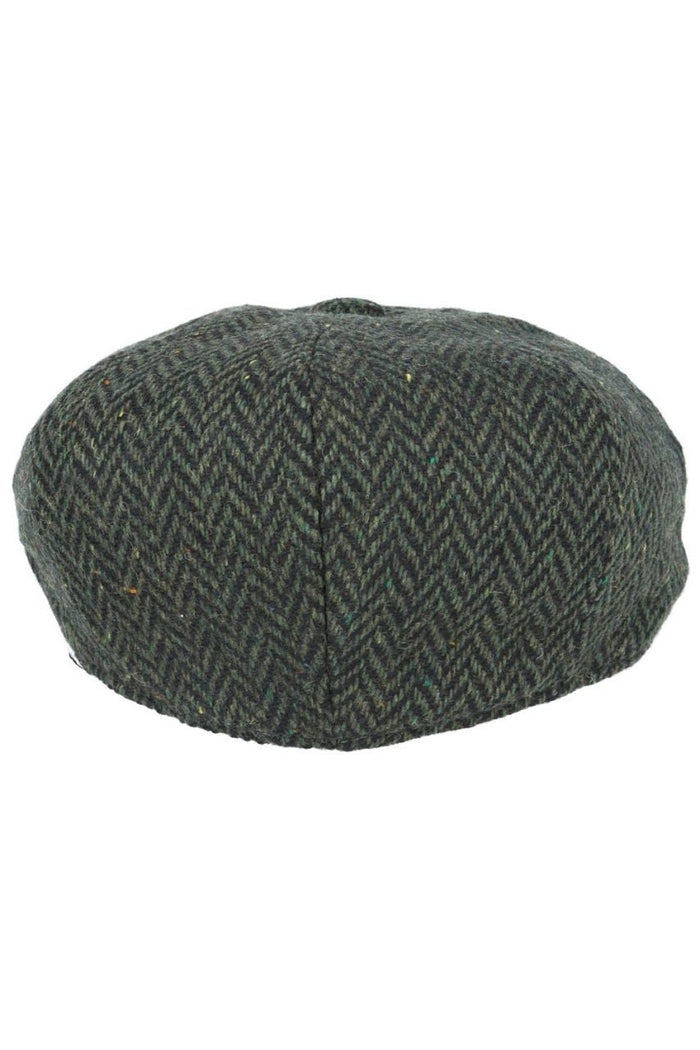 HERRINGBONE WOOL BLEND NEWSBOY FLAT CAP