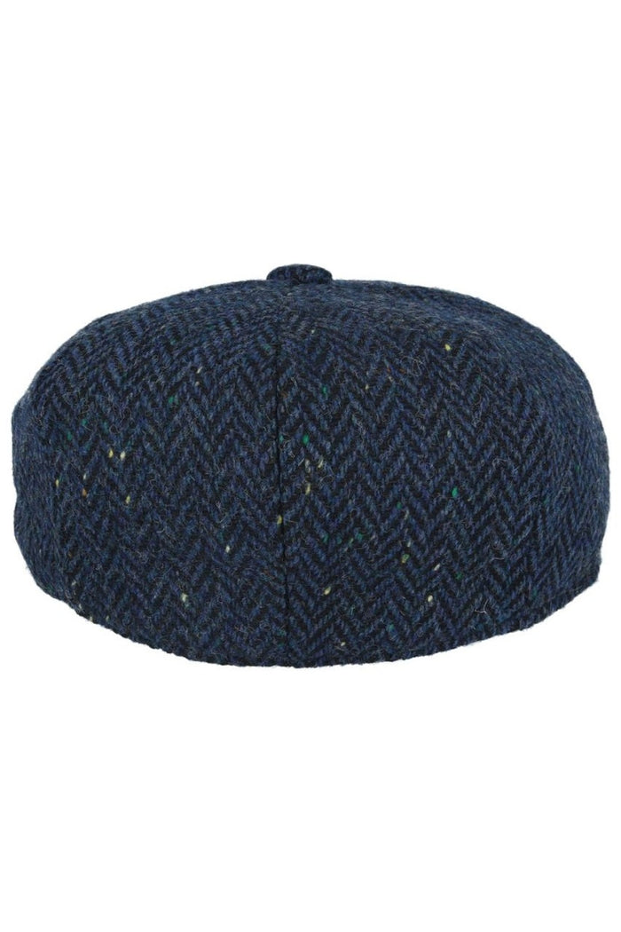 HERRINGBONE WOOL BLEND NEWSBOY FLAT CAP