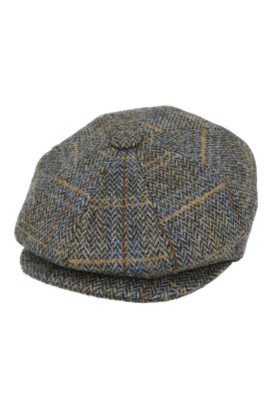 HERRINGBONE WOOL NEWSBOY CAP