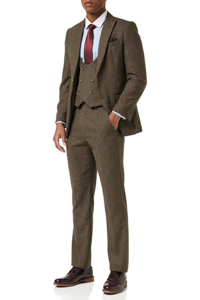 HERVE - BROWN HOUNDSTOOTH TWEED SUIT