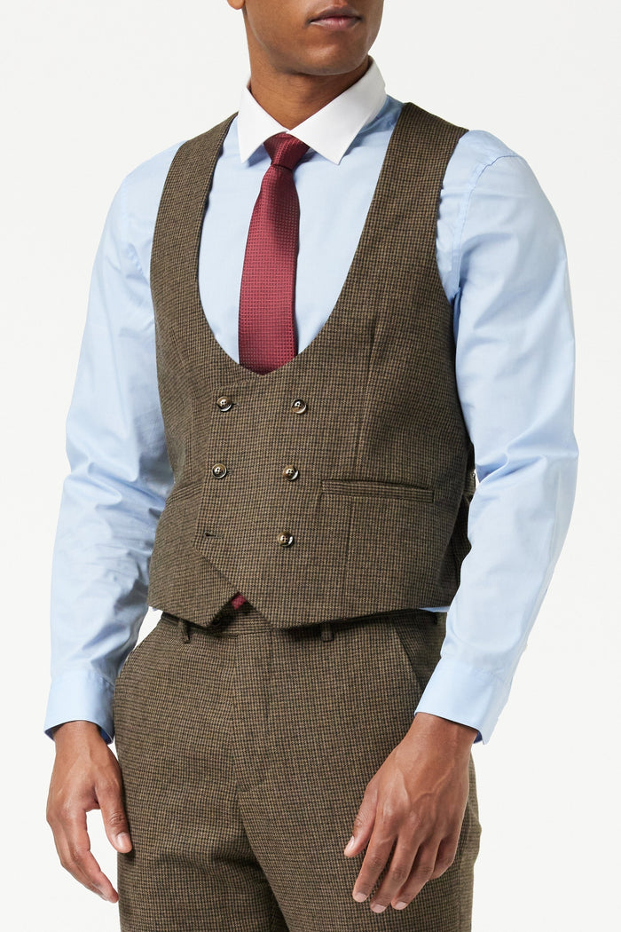 HERVE - BROWN HOUNDSTOOTH TWEED SUIT