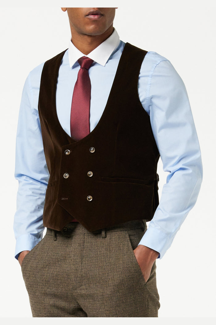 HERVE - BROWN HOUNDSTOOTH TWEED SUIT